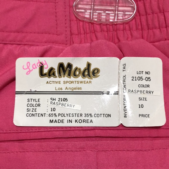 Vintage Lady LaMode Raspberry Shorts Size 10 - Picture 4 of 7